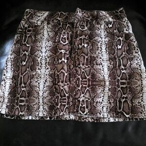Topshop Moto Snake Print Skirt